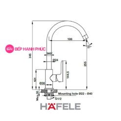 Vòi bếp Hafele HT19-CC1F255 - Vòi lạnh