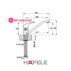 Vòi bếp Hafele HT19-CH1F135 - Vòi nóng/lạnh