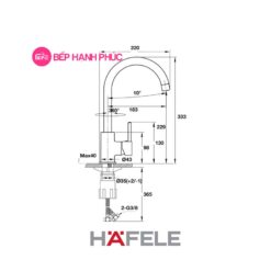 Vòi bếp Hafele HT19-CH1F220 - Vòi nóng/ lạnh