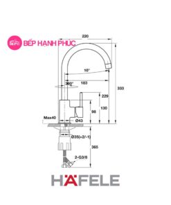 Vòi bếp Hafele HT19-CH1F220 - Vòi nóng/ lạnh