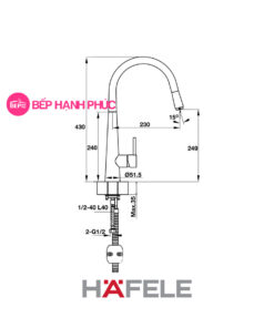 Vòi bếp Hafele HT19-CH1F250 - Vòi nóng/lạnh