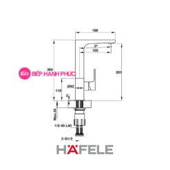 Vòi bếp Hafele HT19-CH1F281 - Vòi nóng/ lạnh