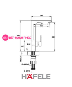 Vòi bếp Hafele HT19-CH1F281 - Vòi nóng/ lạnh