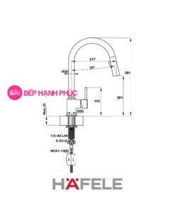 Vòi bếp Hafele HT19-CH1P201 - Vòi nóng/ lạnh