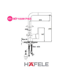 Vòi bếp Hafele HT19-CH1P280 - Vòi nóng/ lạnh