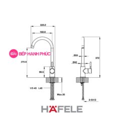 Vòi bếp Hafele HT19-GH1F270 - Vòi nóng/ lạnh