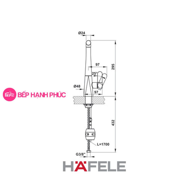 Vòi bếp Hafele HT20-CH1P259 - Vòi nóng/ lạnh