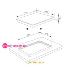 Bếp điện Malloca MH-02R - 2 điện chữ nhật 72cm mặt kính EuroKera
