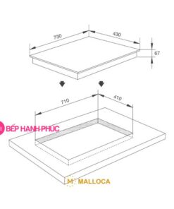 Bếp điện Malloca MR 732 - 2 điện chữ nhật 73cm mặt kính Schott