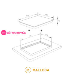 Bếp gas âm 3 gas Malloca AS 9603B