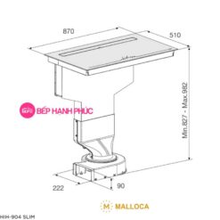 Bếp từ Malloca HIH-904 SLIM kết hợp máy hút mùi âm 87cm