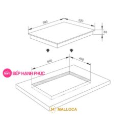 Bếp từ Malloca MI 594 LINEAR - 4 từ vuông 59cm mặt kính Schott 11 Bếp từ Malloca MI 594 LINEAR - 4 từ vuông 59cm mặt kính Schott