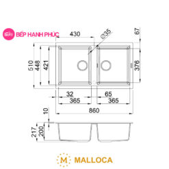 Chậu rửa Malloca NERO K-45040
