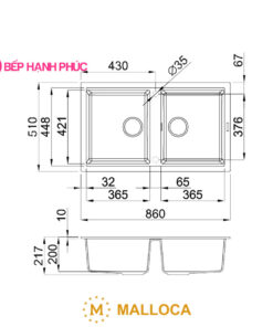 Chậu rửa Malloca NERO K-45040