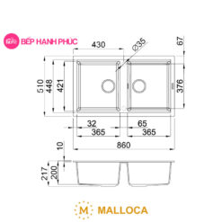 Chậu rửa Malloca TITANIUM K-45073