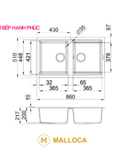Chậu rửa Malloca TITANIUM K-45073
