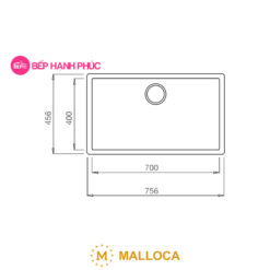 Chậu rửa Malloca ZEN K-13040 13 Chậu rửa Malloca ZEN K-13040