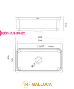 Chậu rửa Malloca MS 1022D