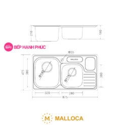 Chậu rửa Malloca MS 1024