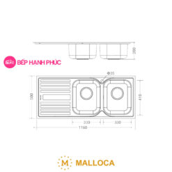 Chậu rửa Malloca MS 1025L NEW