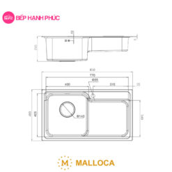 Chậu rửa Malloca MS 1028 N
