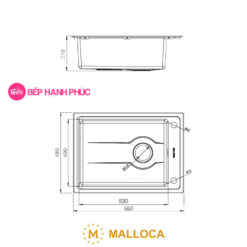 Chậu rửa Malloca MS 5066W 13 Chậu rửa Malloca MS 5066W
