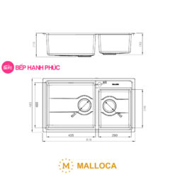 Chậu rửa Malloca MS 5082W