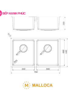 Chậu rửa Malloca MS 6075