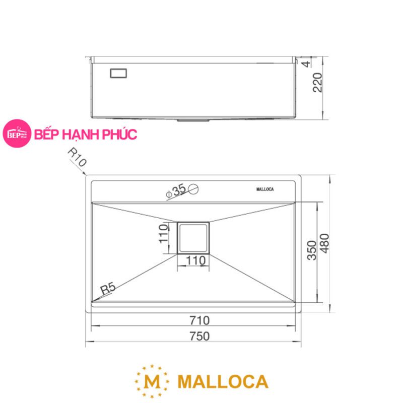 Chậu rửa Malloca MS 6302T