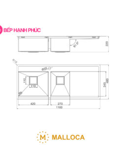 Chậu rửa Malloca MS 6306T