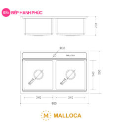 Chậu rửa Malloca MS 8812