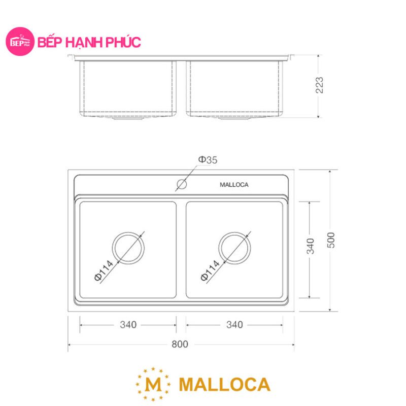 Chậu rửa Malloca MS 8812