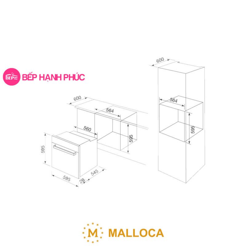 Lò nướng Malloca MOV-72-CB