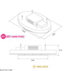 Máy hút mùi Malloca ELLITTO C-100 - Âm trần 100cm remote điều khiển