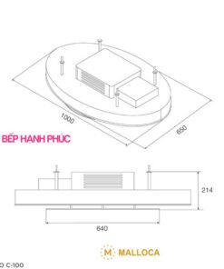 Máy hút mùi Malloca ELLITTO C-100 - Âm trần 100cm remote điều khiển