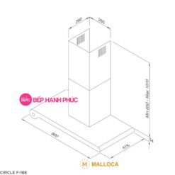 Máy hút mùi Malloca CIRCLE F-188 - Áp tường 90cm chữ T cảm ứng I-Drive 9 Máy hút mùi Malloca CIRCLE F-188 - Áp tường 90cm chữ T cảm ứng I-Drive
