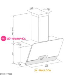 Máy hút mùi Malloca DRIVE F-152B - Áp tường 80cm mặt kính vát điều khiển I-Drive 9 Máy hút mùi Malloca DRIVE F-152B - Áp tường 80cm mặt kính vát điều khiển I-Drive