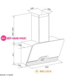 Máy hút mùi Malloca DRIVE F-152W - Áp tường 80cm mặt kính vát điều khiển I-Drive 9 Máy hút mùi Malloca DRIVE F-152W - Áp tường 80cm mặt kính vát điều khiển I-Drive
