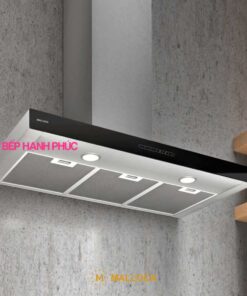 Máy hút mùi Malloca MIN F-205 - Áp tường 90cm chữ T thân inox mặt kính