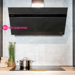 Máy hút mùi Malloca VITA V-15 GRES - Áp tường 90cm mặt vát Ceramic đen