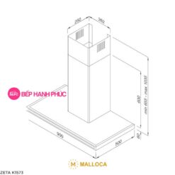 Máy hút mùi Malloca ZETA K1573 - Áp tường 90cm chữ T thân inox mặt kính mỏng 13 Máy hút mùi Malloca ZETA K1573 - Áp tường 90cm chữ T thân inox mặt kính mỏng