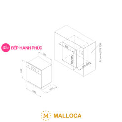 Máy rửa chén Malloca MDW14-S08SI 14 Máy rửa chén Malloca MDW14-S08SI