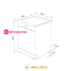 Máy rửa chén Malloca WQP12-7635BS