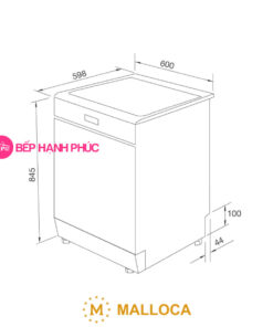Máy rửa chén Malloca WQP12-7635BS