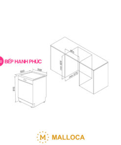 Máy rửa chén Malloca WQP12-J7713FB
