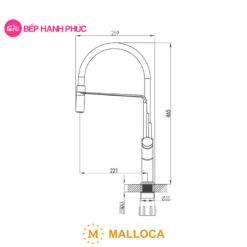 Vòi rửa chén Malloca K081C 11 Vòi rửa chén Malloca K081C