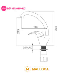 Vòi rửa chén Malloca K121N