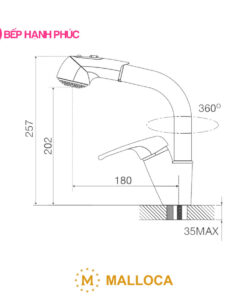 Vòi rửa chén Malloca K140