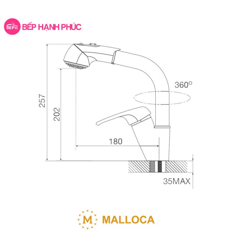 Vòi rửa chén Malloca K140