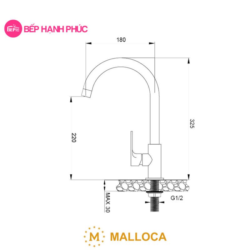 Vòi rửa chén Malloca K1603CL